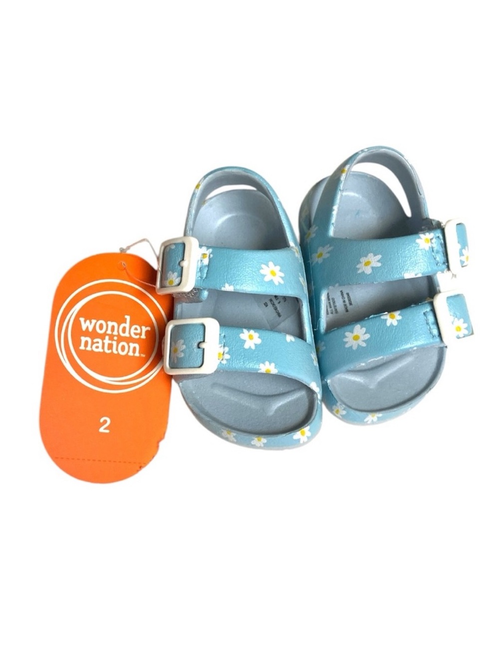 Wonder Nation Daisy Velcro Strap Sandals